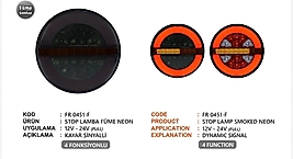 FR STOP LAMBA NEON 4 FONKSİYONLU FÜME CAMLI 12-24V